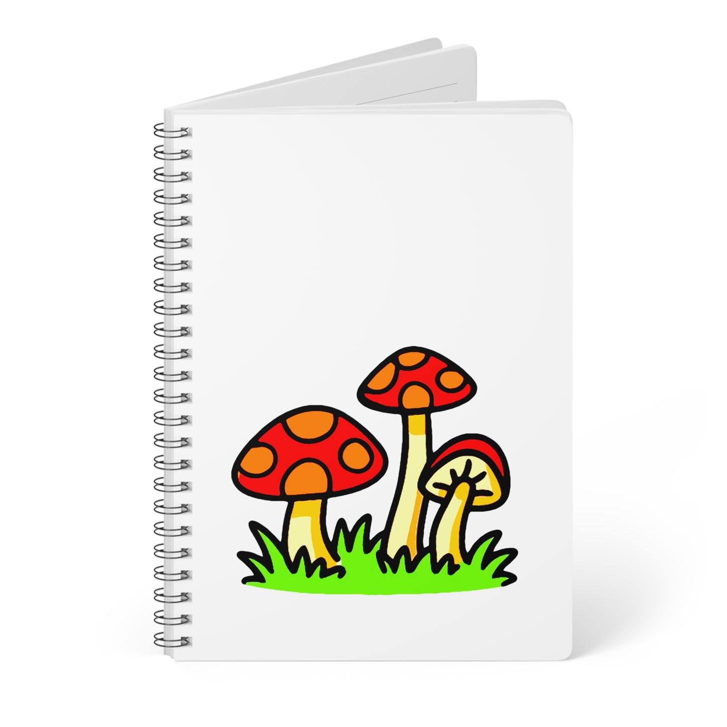 Mushroom-Themed Wirobound Notebook, Softcover Journal for Nature Lovers