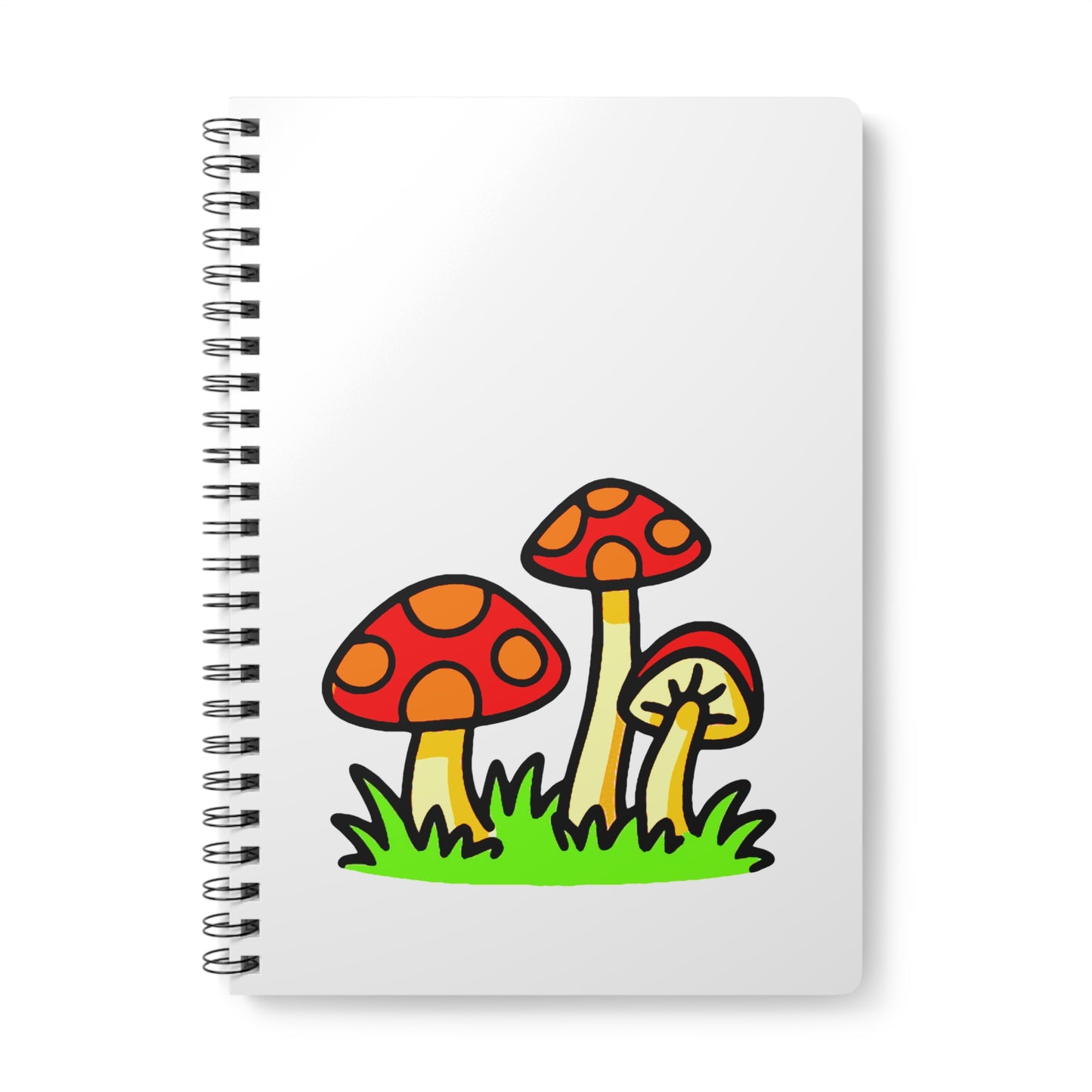 Mushroom-Themed Wirobound Notebook, Softcover Journal for Nature Lovers
